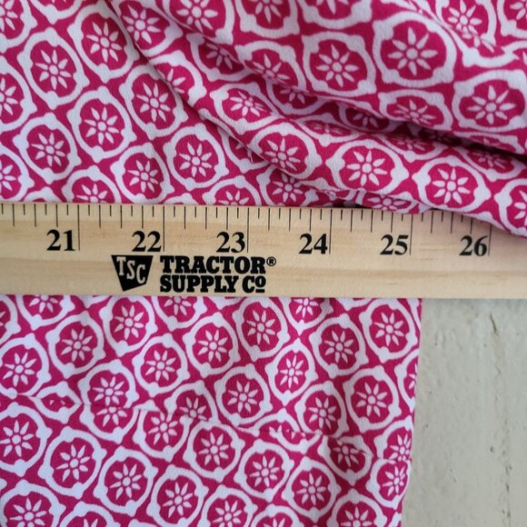 Talbots Boho Top Women's 2X Pink White Tie Waist Short Sleeve Zip Side Career - Picture 6 of 8
